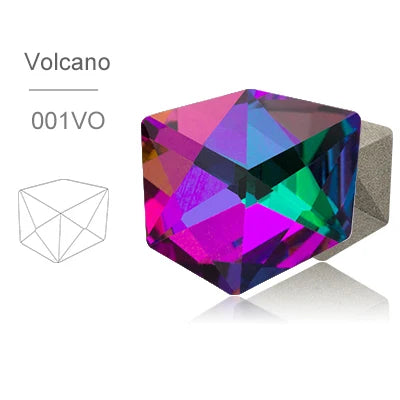 Acmore Crystal New Design K9 Glass Tilted Dice Shape Pointback Fancy Rhinestones for Jewelry Accessories and Crystal Craft