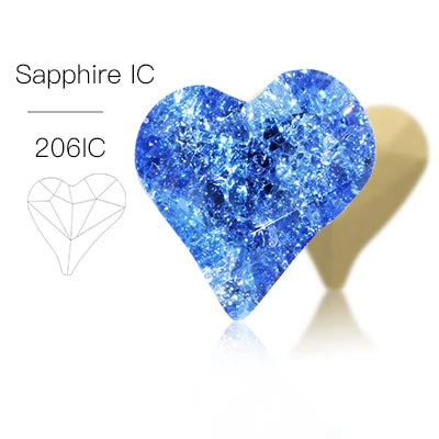 Acmore Crystal Sweet Heart Fancy Shaped Pointback K9 Glass Rhinestones Crystal Stones Crafts for Jewelry Making Garment Decoration