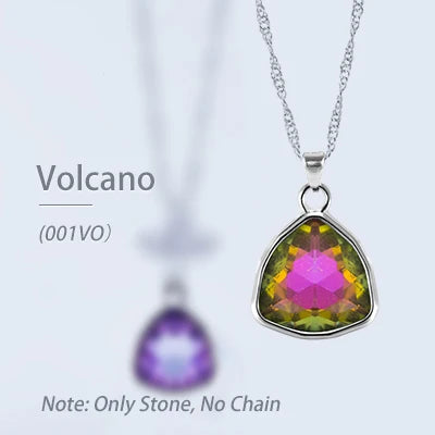 Acmore Crystal Fat Triangle Shape Shiny Color Stone Alloy Back Pendant Necklace Diy for Brooch Earring Brooch Bracelet Hair Accessories