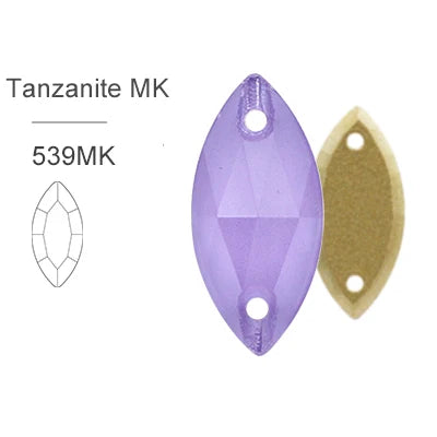 MK Series Flat Back Navette Sew on Stone for Clothing Decoration