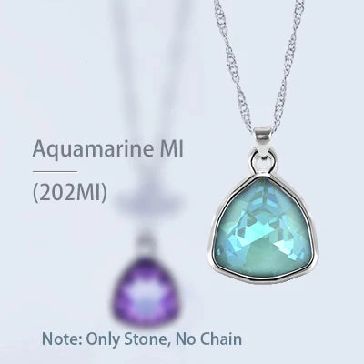 Acmore Crystal Fat Triangle Shape Shiny Color Stone Alloy Back Pendant Necklace Diy for Brooch Earring Brooch Bracelet Hair Accessories