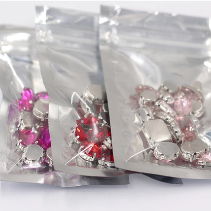 Hot Sell Crystal Buckle Droplet Sew on Rhinestone With Claw for DIY Jewelry Hair Clips Wedding Dess