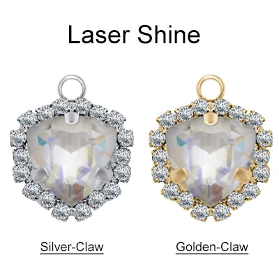 Xichuan Fat Triangle Shaped Crystal Stone K9 Glass Sew on Cup Chain Setting Shiny Colors Rhinestone Crafts Pendant Necklace