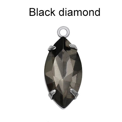 Factory Direct Navette Shape Crystal Stone Pendant With Silver Claw Necklace/Brancelet Accessories 7*15MM Silver