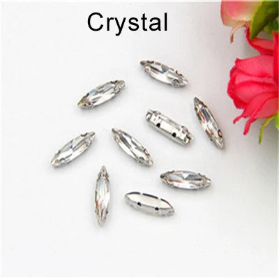 Navette Crystal Fancy Stone With D Claw Setting for Sew on Wedding Dress