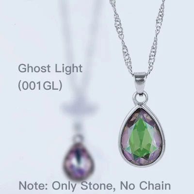 Acmore Crystal Drop Shaped Fancy Shiny Colors K9 Crystal Stones Alloy Back Pendant Necklace Deco Charms Jewelry Rhinestones Accessories