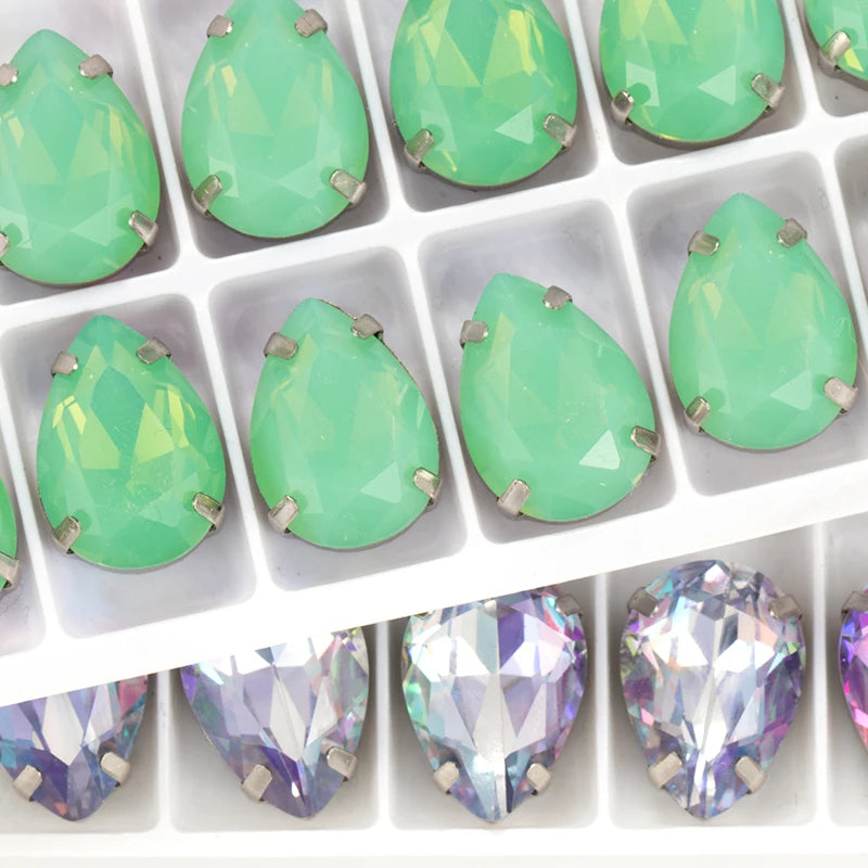 Acmore Crystal K9 Fancy Stone Sew on Rhinestones With 0.4mm Copper Setting for Clothing Sewing