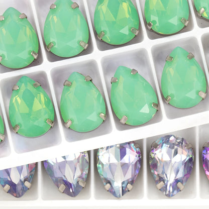 Acmore Crystal K9 Fancy Stone Sew on Rhinestones With 0.4mm Copper Setting for Clothing Sewing