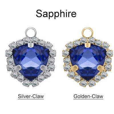 Xichuan Fat Triangle Shaped Crystal Stone K9 Glass Sew on Cup Chain Setting Shiny Colors Rhinestone Crafts Pendant Necklace