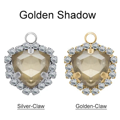 Xichuan Fat Triangle Shaped Crystal Stone K9 Glass Sew on Cup Chain Setting Shiny Colors Rhinestone Crafts Pendant Necklace