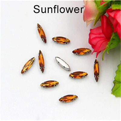 Navette Crystal Fancy Stone With D Claw Setting for Sew on Wedding Dress