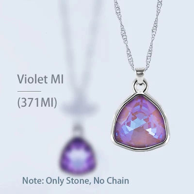 Acmore Crystal Fat Triangle Shape Shiny Color Stone Alloy Back Pendant Necklace Diy for Brooch Earring Brooch Bracelet Hair Accessories