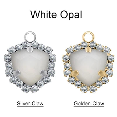Xichuan Fat Triangle Shaped Crystal Stone K9 Glass Sew on Cup Chain Setting Shiny Colors Rhinestone Crafts Pendant Necklace