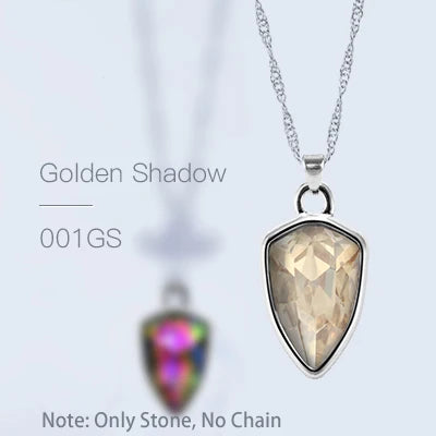 Acmore Crystal Shield Fancy Shaped Shiny 16 Colors 11*19mm Fashion Cristaled Stones Alloy Pendant Necklace Earring Jewelry Making