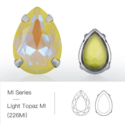 Acmore Crystal High Quality MI Sew on Stone Glass Rhinestone With Claw Setting for Point Back Nail Stones Decoration
