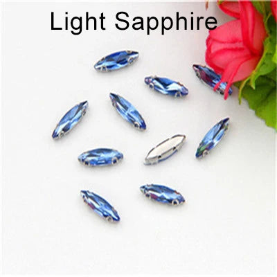 Navette Crystal Fancy Stone With D Claw Setting for Sew on Wedding Dress
