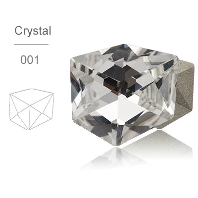 Acmore Crystal New Design K9 Glass Tilted Dice Shape Pointback Fancy Rhinestones for Jewelry Accessories and Crystal Craft