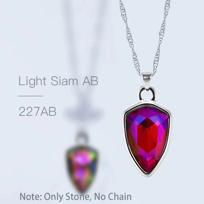 Acmore Crystal Shield Fancy Shaped Shiny 16 Colors 11*19mm Fashion Cristaled Stones Alloy Pendant Necklace Earring Jewelry Making