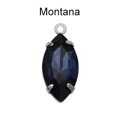 Factory Direct Navette Shape Crystal Stone Pendant With Silver Claw Necklace/Brancelet Accessories 7*15MM Silver