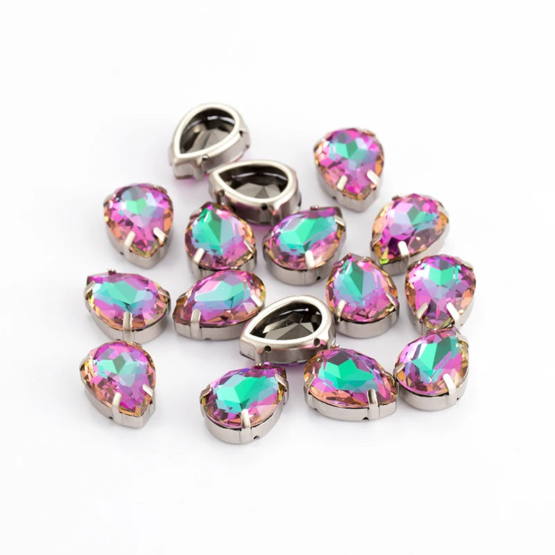 Acmore Crystal K9 Fancy Stone Sew on Rhinestones With 0.4mm Copper Setting for Clothing Sewing