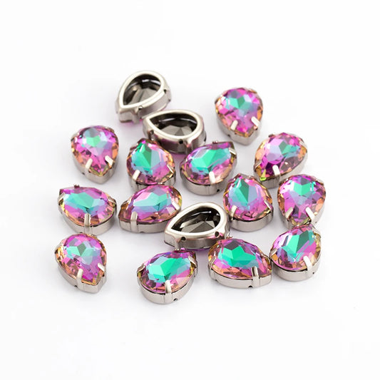 Acmore Crystal K9 Fancy Stone Sew on Rhinestones With 0.4mm Copper Setting for Clothing Sewing