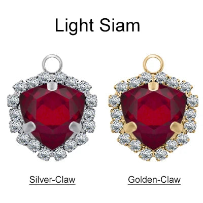 Xichuan Fat Triangle Shaped Crystal Stone K9 Glass Sew on Cup Chain Setting Shiny Colors Rhinestone Crafts Pendant Necklace