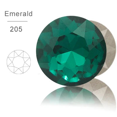 Acmore Crystal Gemstone Flower Round K9 Glass Rhinestones Crystal Pointback Glue on Clothing Making Nail Art Garment Crafts Jewelry