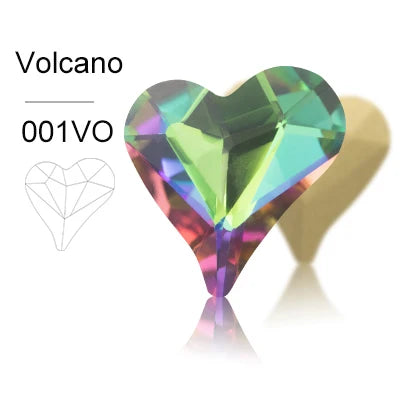 Acmore Crystal Sweet Heart Fancy Shaped Pointback K9 Glass Rhinestones Crystal Stones Crafts for Jewelry Making Garment Decoration
