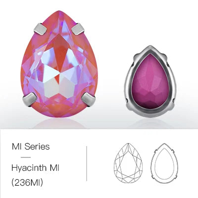 Acmore Crystal High Quality MI Sew on Stone Glass Rhinestone With Claw Setting for Point Back Nail Stones Decoration