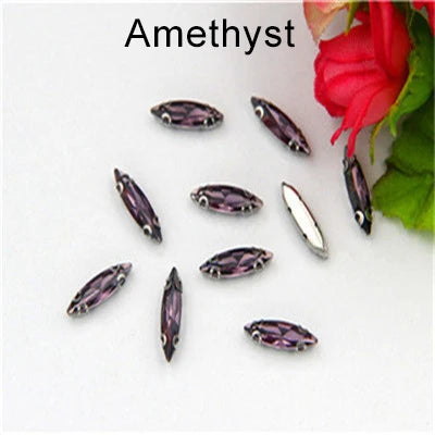 Navette Crystal Fancy Stone With D Claw Setting for Sew on Wedding Dress