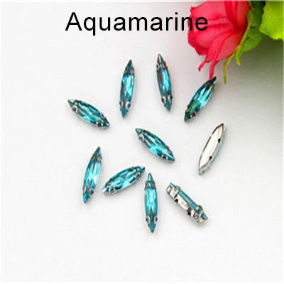 Navette Crystal Fancy Stone With D Claw Setting for Sew on Wedding Dress