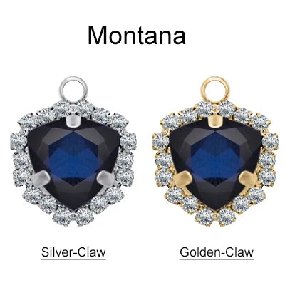 Xichuan Fat Triangle Shaped Crystal Stone K9 Glass Sew on Cup Chain Setting Shiny Colors Rhinestone Crafts Pendant Necklace