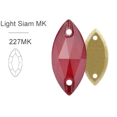 MK Series Flat Back Navette Sew on Stone for Clothing Decoration