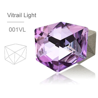 Acmore Crystal New Design K9 Glass Tilted Dice Shape Pointback Fancy Rhinestones for Jewelry Accessories and Crystal Craft