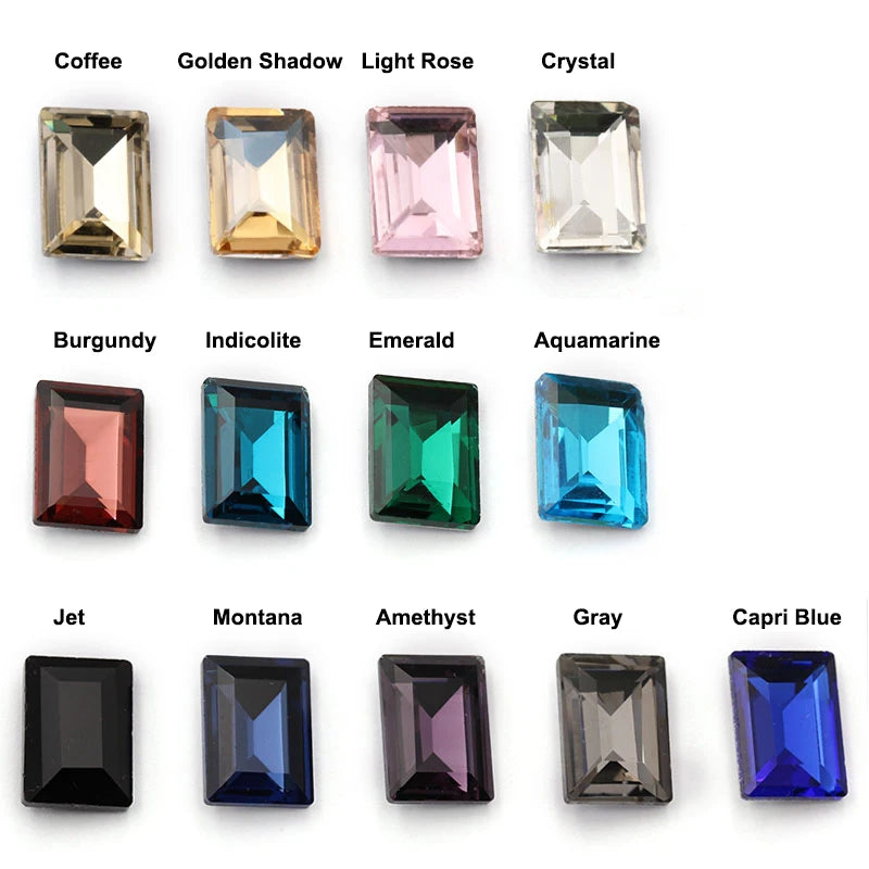 Acmore Crystal Wholesale Rectangle Point Back Fancy Rhinestone Jewelry Garment Bags Accessories