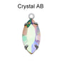 Factory Direct Navette Shape Crystal Stone Pendant With Silver Claw Necklace/Brancelet Accessories 7*15MM Silver
