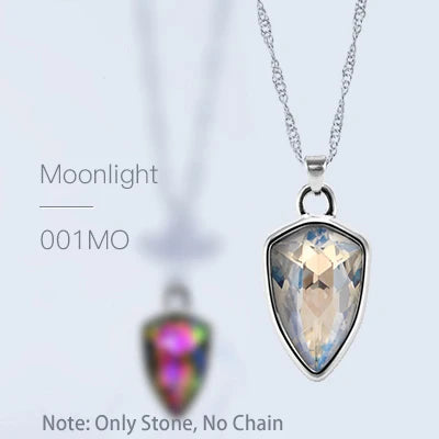 Acmore Crystal Shield Fancy Shaped Shiny 16 Colors 11*19mm Fashion Cristaled Stones Alloy Pendant Necklace Earring Jewelry Making