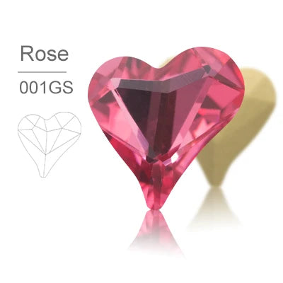 Acmore Crystal Sweet Heart Fancy Shaped Pointback K9 Glass Rhinestones Crystal Stones Crafts for Jewelry Making Garment Decoration