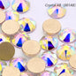 Acmore Crystal High Quality Custom Wholesale 16 Cuts Non Hot Fix Flat Back Glass Rhinestone With Golden Bottom for Nail Art Accessories
