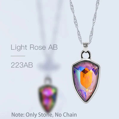 Acmore Crystal Shield Fancy Shaped Shiny 16 Colors 11*19mm Fashion Cristaled Stones Alloy Pendant Necklace Earring Jewelry Making