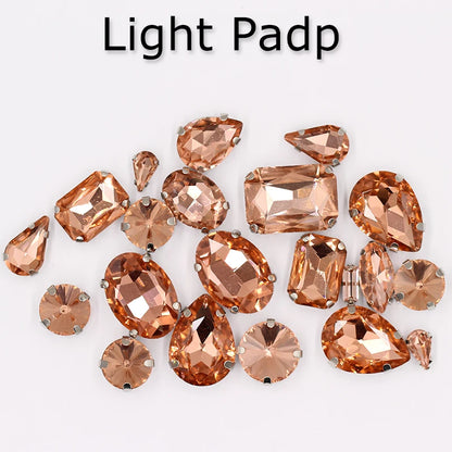 Hot Sell Crystal Buckle Droplet Sew on Rhinestone With Claw for DIY Jewelry Hair Clips Wedding Dess
