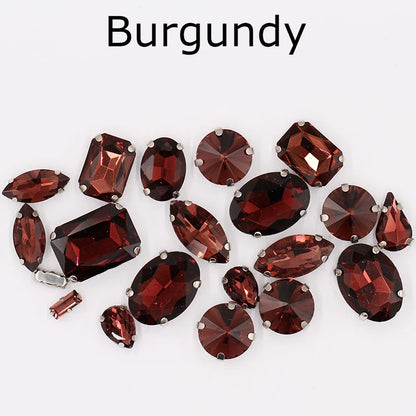 Hot Sell Crystal Buckle Droplet Sew on Rhinestone With Claw for DIY Jewelry Hair Clips Wedding Dess