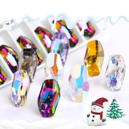 Acmore Crystal New Design Meteor Shaped Christmas Series Point Back Rhinestone K9 Glass Nail Art Supplies DIY Decoration Accessories