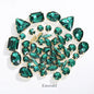 Acmore Crystal Mixed Shapes 12 Colors Loose Crystal Glass Stone With Golden Claw Setting DIY Sewing Fancy Sew on Claw Bead Rhinestone