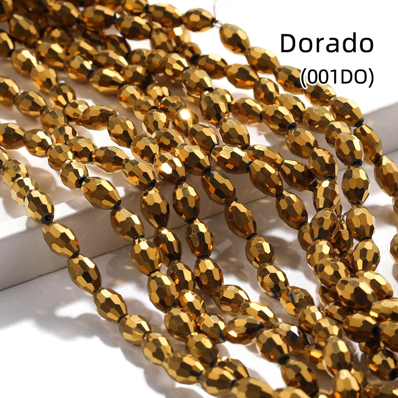 Acmore Crystal Popular  6*8MM Olive-shaped Crystal Beads for Clothing Making Best  DIY Accessories for Door & Curtain Decoration