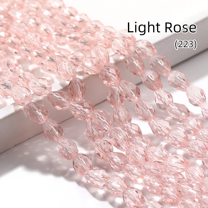Acmore Crystal  6*8MM Water Drop Loose Stone Glass Crafts Waist Faceted  Crystal Beads Jewelry Finding Accessories for Necklace Earring