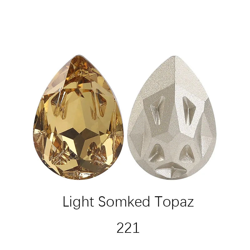 Acmore Crystal New Design Star Meteorite K9 Glss Drop Shape Pointback Crystal Beads Fancy Rhinestones for Bracelete Making Shoes Accessories
