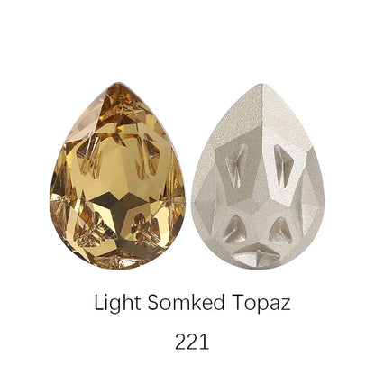 Acmore Crystal New Design Star Meteorite K9 Glss Drop Shape Pointback Crystal Beads Fancy Rhinestones for Bracelete Making Shoes Accessories