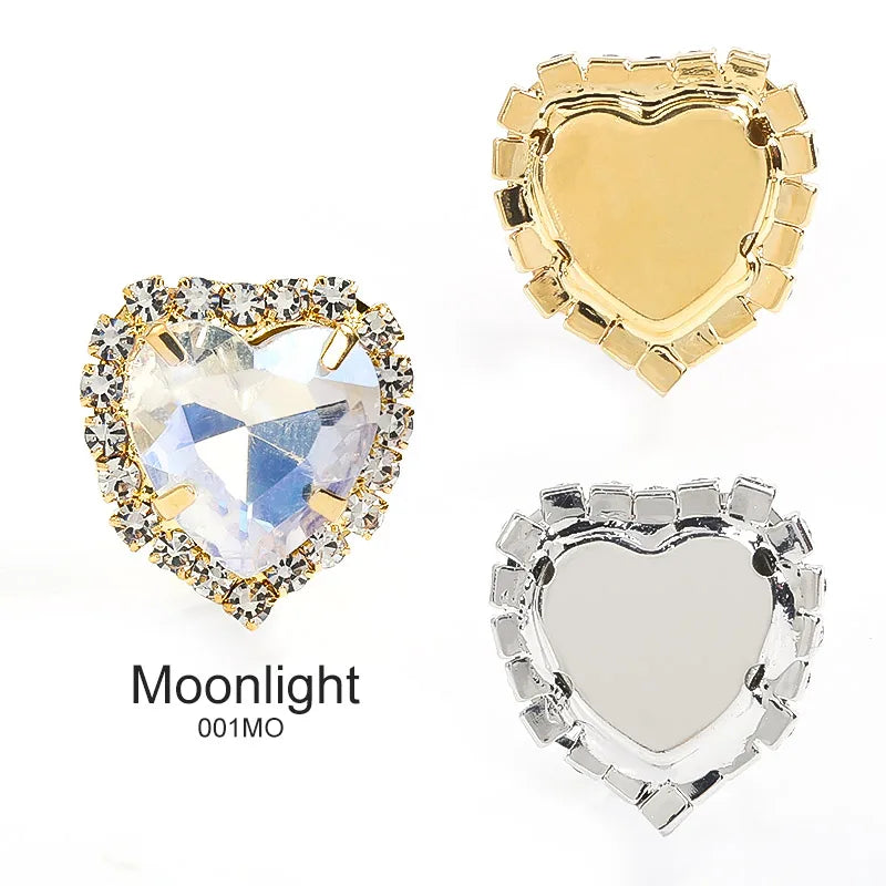 Acmore Crystal Flat Back Heart Crystal Rhinestone Flatback Sewing Supplies Stones for Diy Clothing DIY Nail Supplies