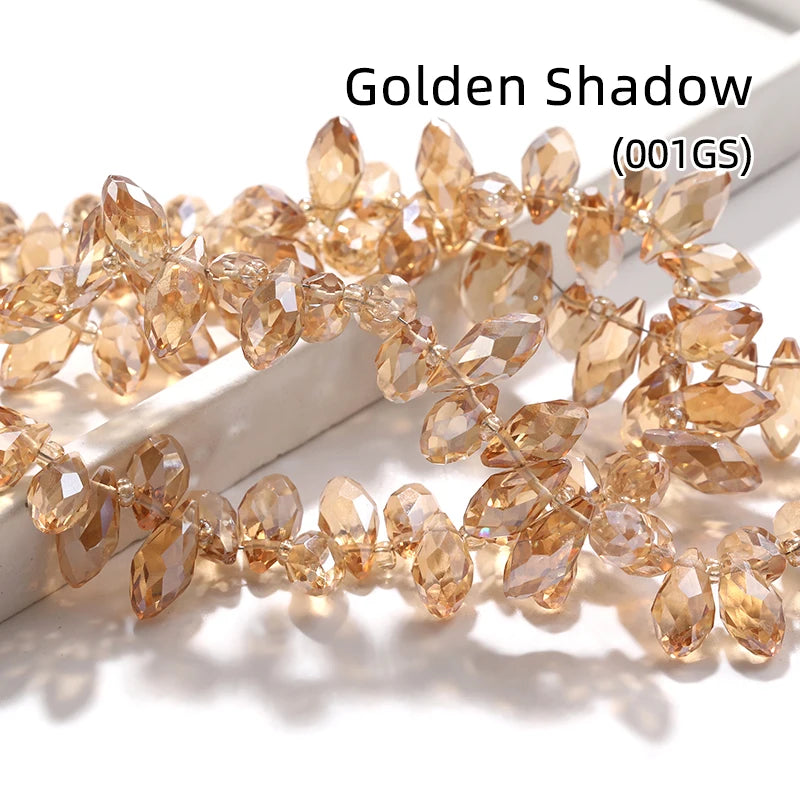 Acmore Crystal   6*12MM Water Drop Faceted Crystal Glass Beads Accessories for Bracelet Making 12 Colors  Loose Stone Glass Crafts